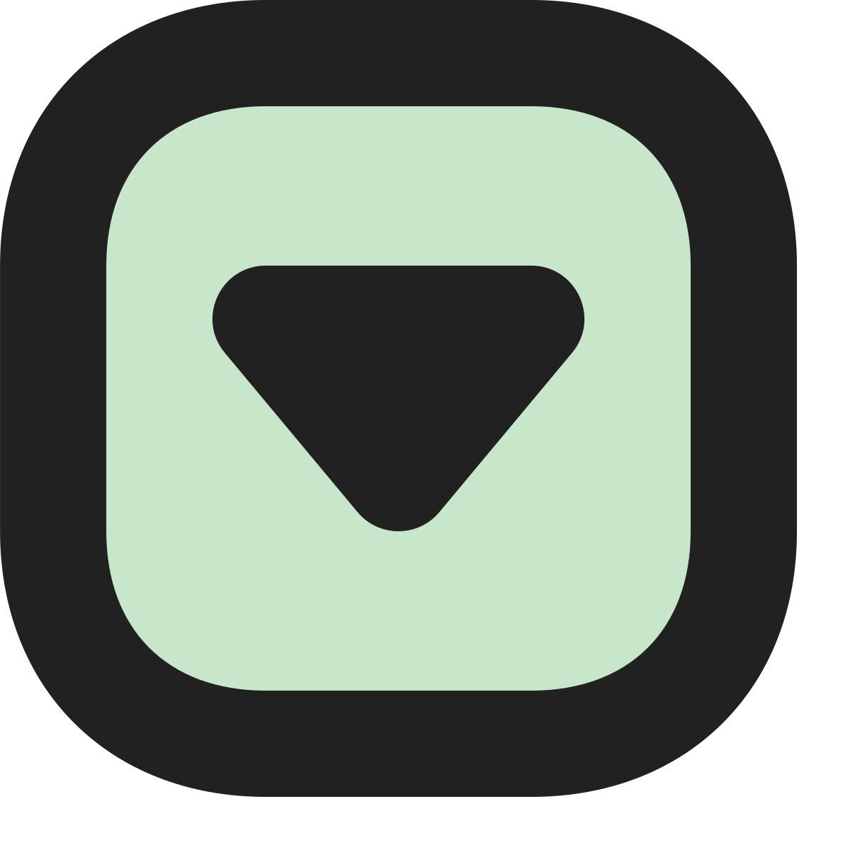 tiny bold color style вниз в квадрате icon
